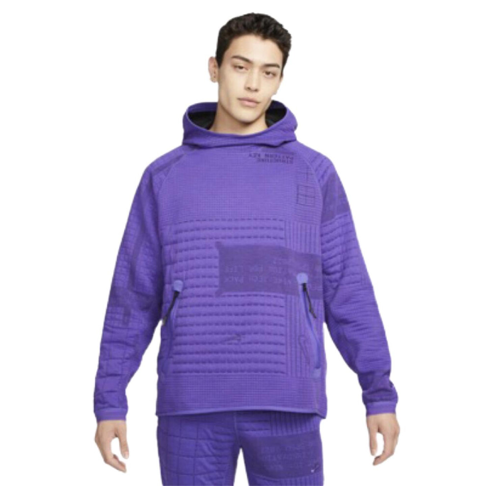 Nike Men's Therma-Fit Tech-Pack Hooded Sweatshirt Hoodie M Purple