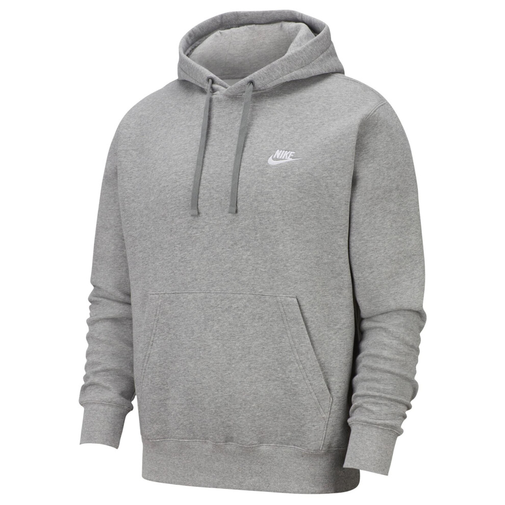 Nike Pull Over Hoodie  Dark Grey Heather/Mattelic Silver/White  XL-T