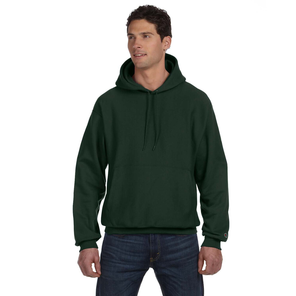 Champion Men's Men' Reverse Weave Fleece Pullover Hoodie  Dark Green