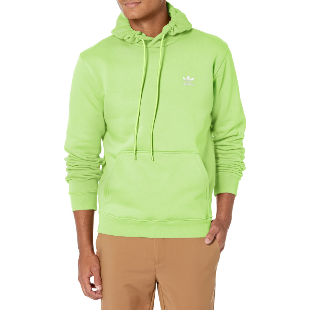 adidas Originals mens Trefoil Essentials Hoodie Pulse Lime Medium