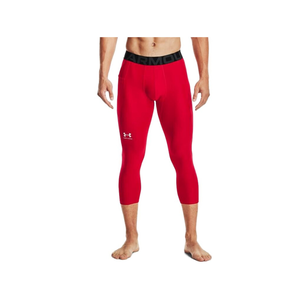 Under Armour Men's Armour HeatGear 3/4 Leggings  Red (600)/White  Larg