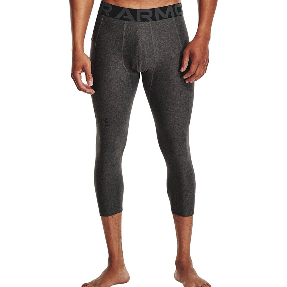 Under Armour Men's Armour HeatGear 3/4 Leggings   Carbon Heather (090)