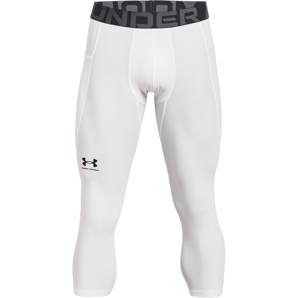 Under Armour Men's Armour HeatGear 3/4 Leggings  White (100)/Black  X-