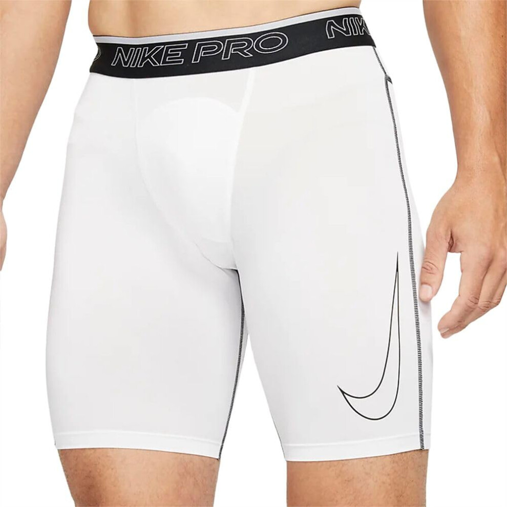 Nike Pro Dri-FIT Men's Long Shorts  XL  White/Black/Black