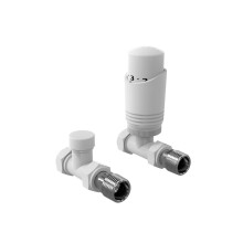 Designer White Thermostatic Radiator Valve TRV Twin Pack - Straight