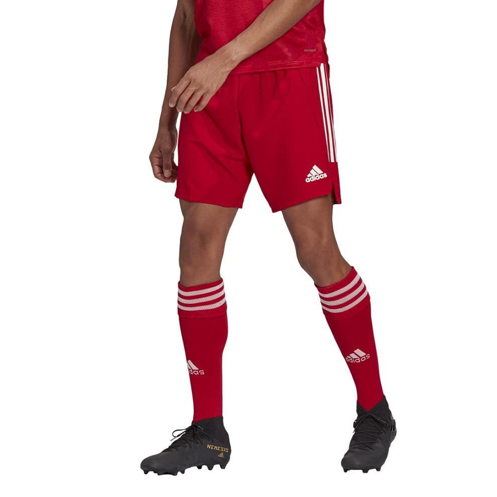 adidas Men's Condivo 21 Shorts  Team Power Red/White  X-Small