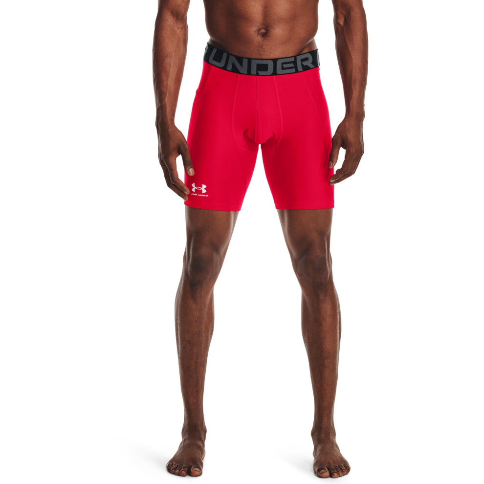 Under Armour Men's Armour HeatGear Compression Shorts  Red (600)/White