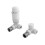 Designer White Thermostatic Radiator Valve TRV Twin Pack - Corner 1