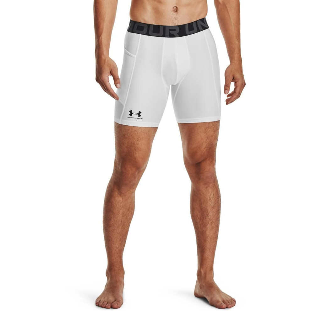 Under Armour Men's Armour HeatGear Compression Shorts  White (100)/Bla