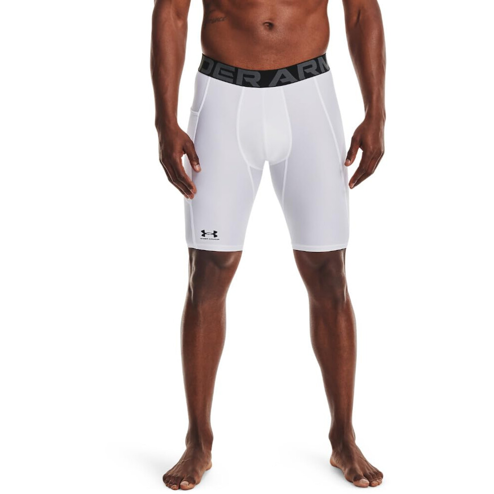 Under Armour Men's HeatGear Pocket Long Shorts  White (100)/Black  XX-