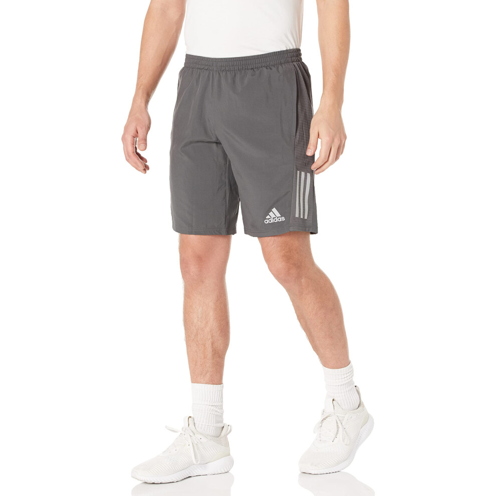 adidas Men's Standard Own The Run Shorts  Grey Six/Reflective Silver