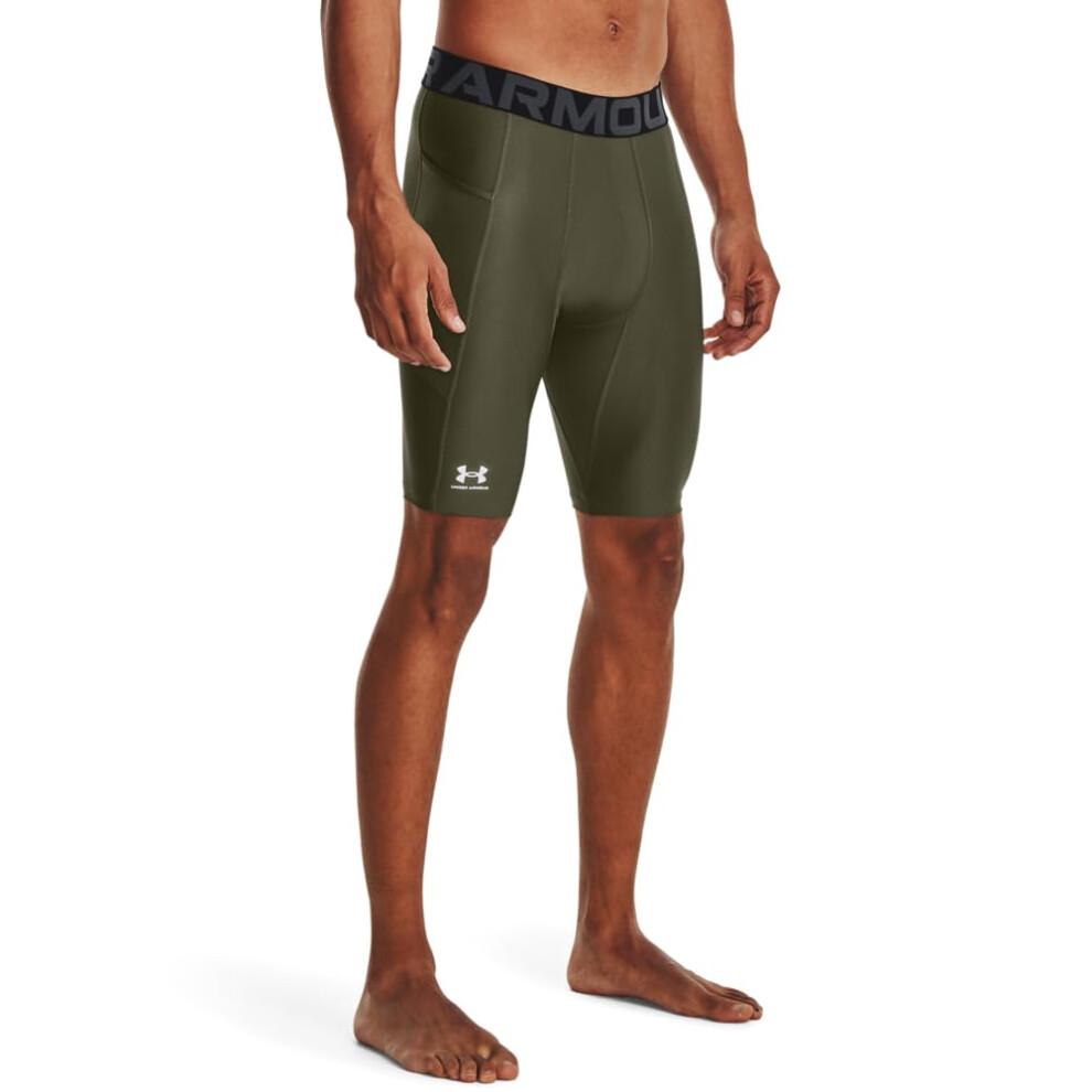 Under Armour Men's HeatGear Pocket Long Shorts  (390) Marine OD Green