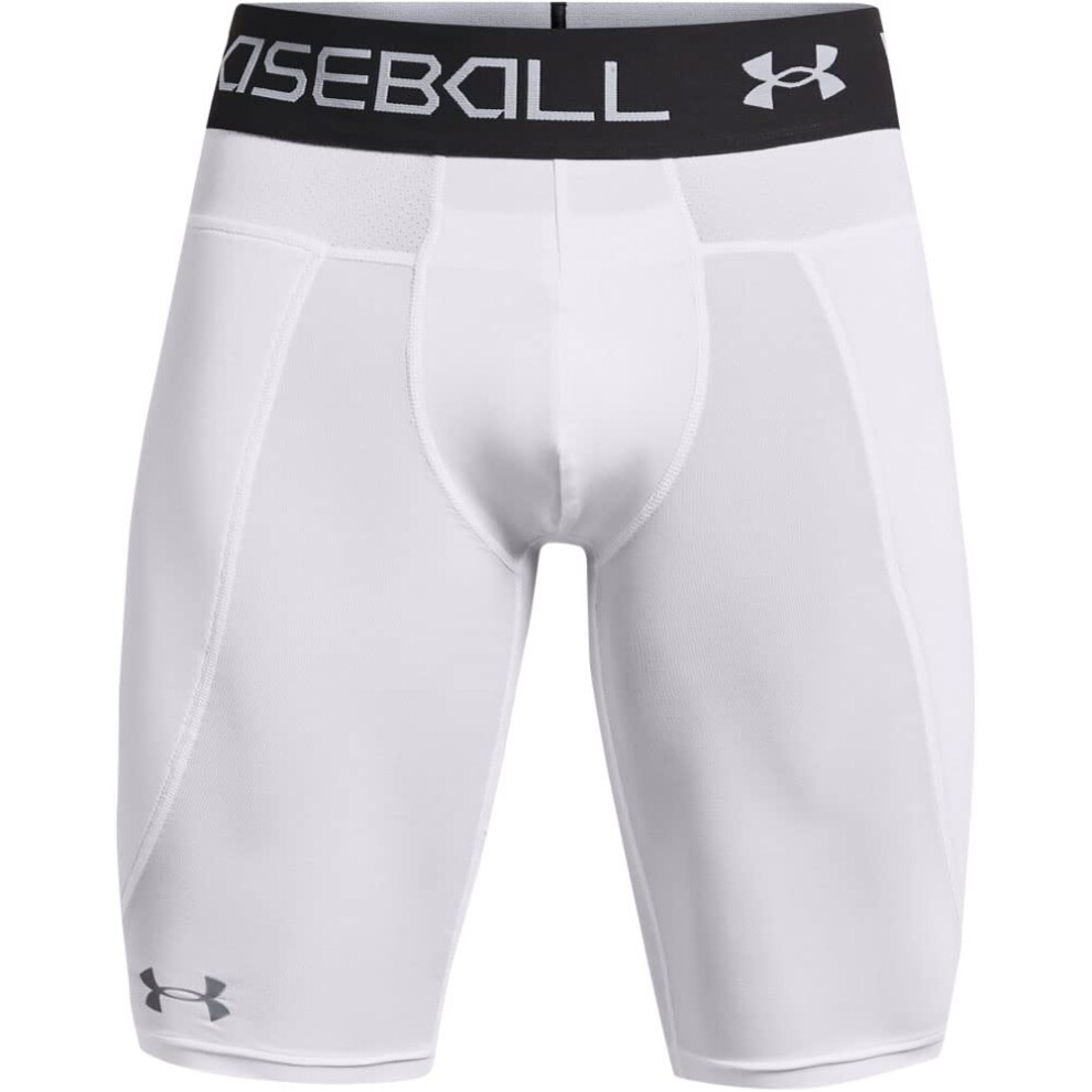 Under Armour Men's Utility Sliding Shorts 21  White (100)/Mod Gray  Me