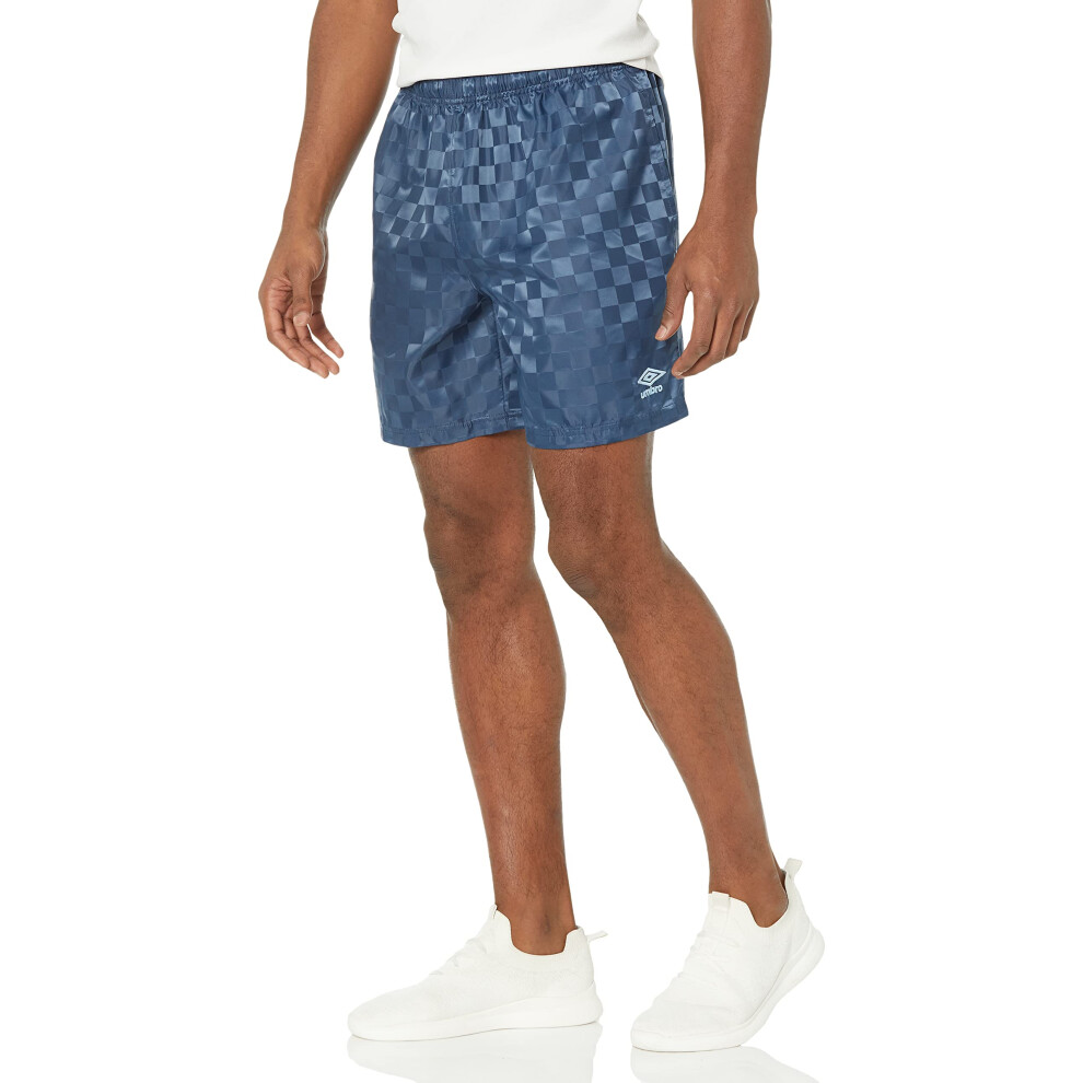 Umbro Men's Standard Checkerboard Short  Blue  Large