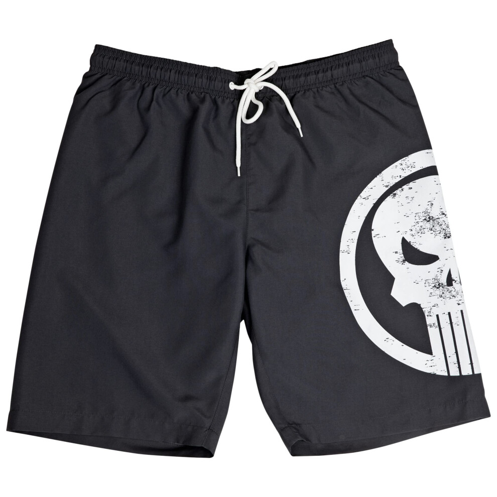 Marvel Comics The Punisher Skull Symbol Board Shorts (Medium (32-34))