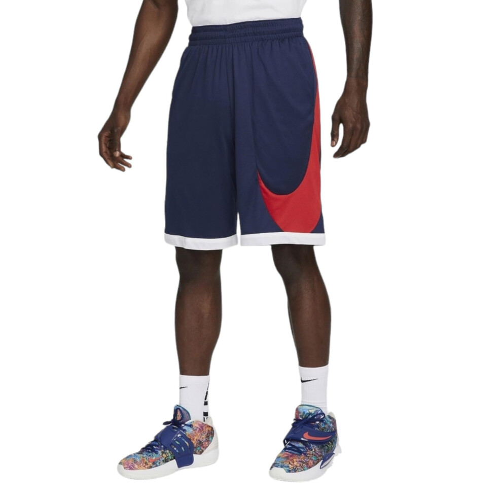 Nike Men's Dri-Fit HBR 3.0 Basketball Shorts (Large  Navy/Red/White)