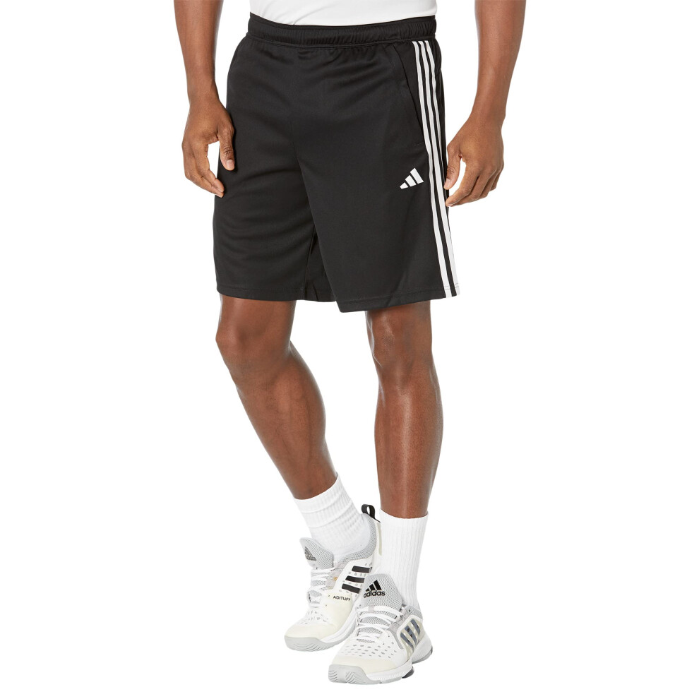 adidas Men's Essentials Pique 3-Stripes Training Shorts  Black/White