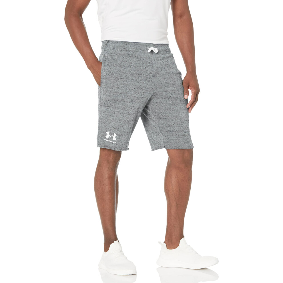 Under Armour Mens Rival Terry Shorts  (781) Opal Green Full Heather /