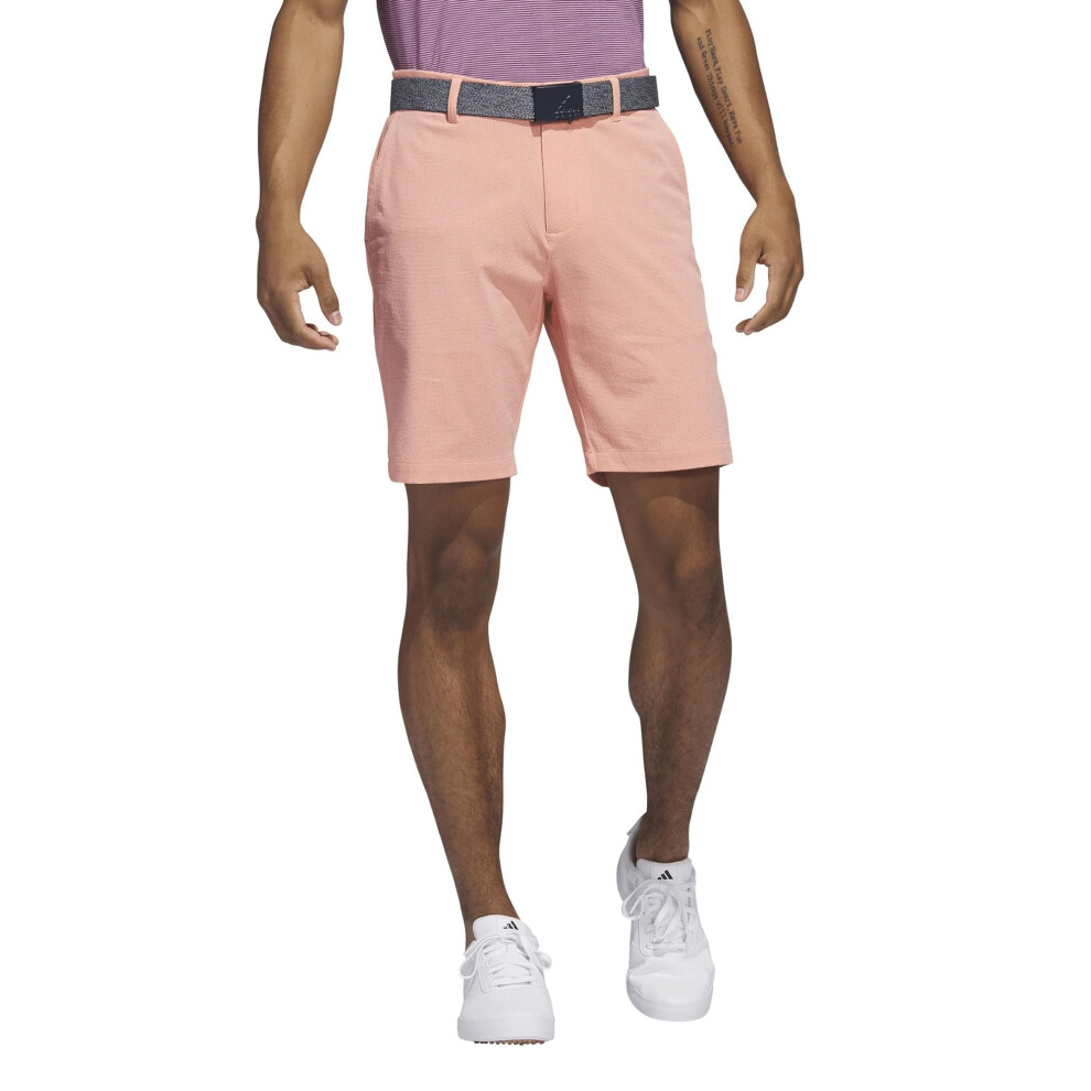 adidas Men's Crosshatch Golf Shorts  Coral Fusion  32