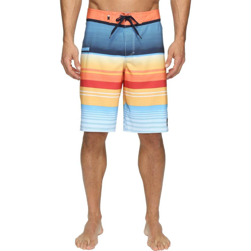 Quiksilver Men's Standard Everyday Stripe Vee 21 Boardshort  Nasturtic