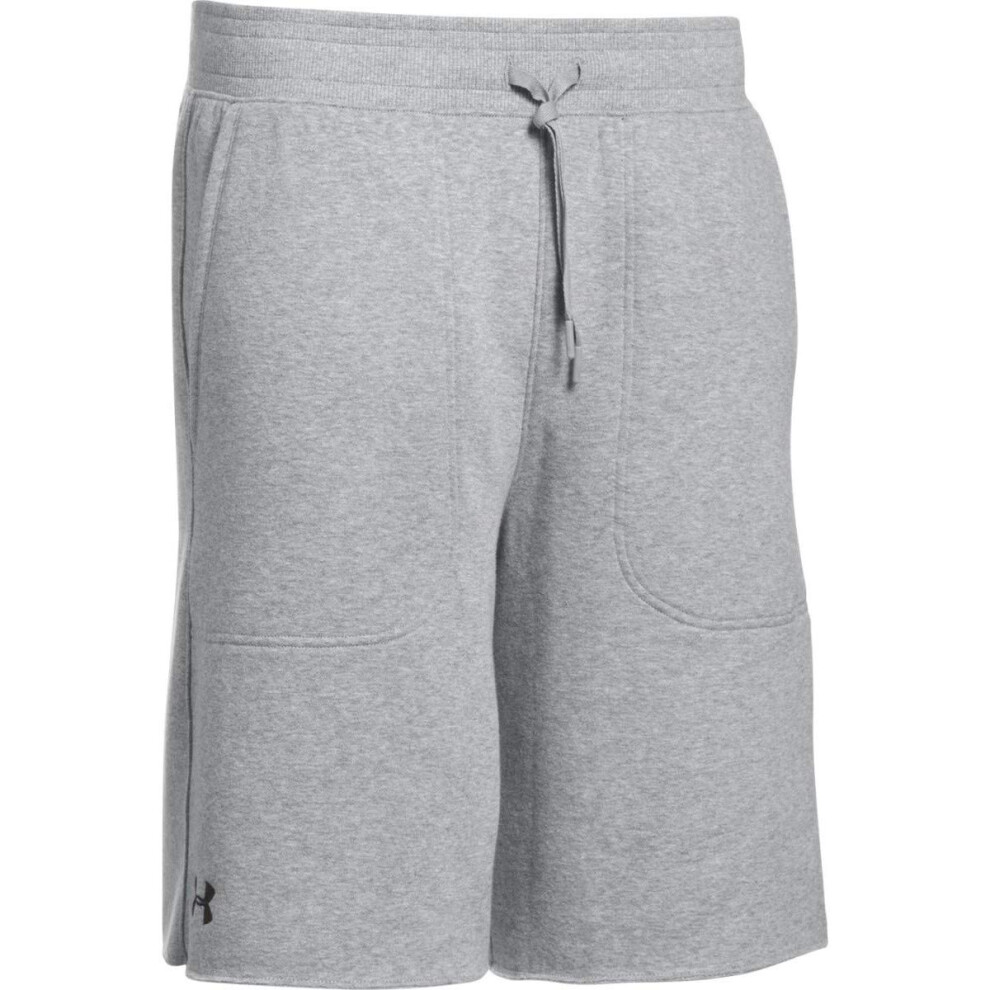 Under Armour Men's UA Hustle Fleece Short (Medium  True Gray Heather-B