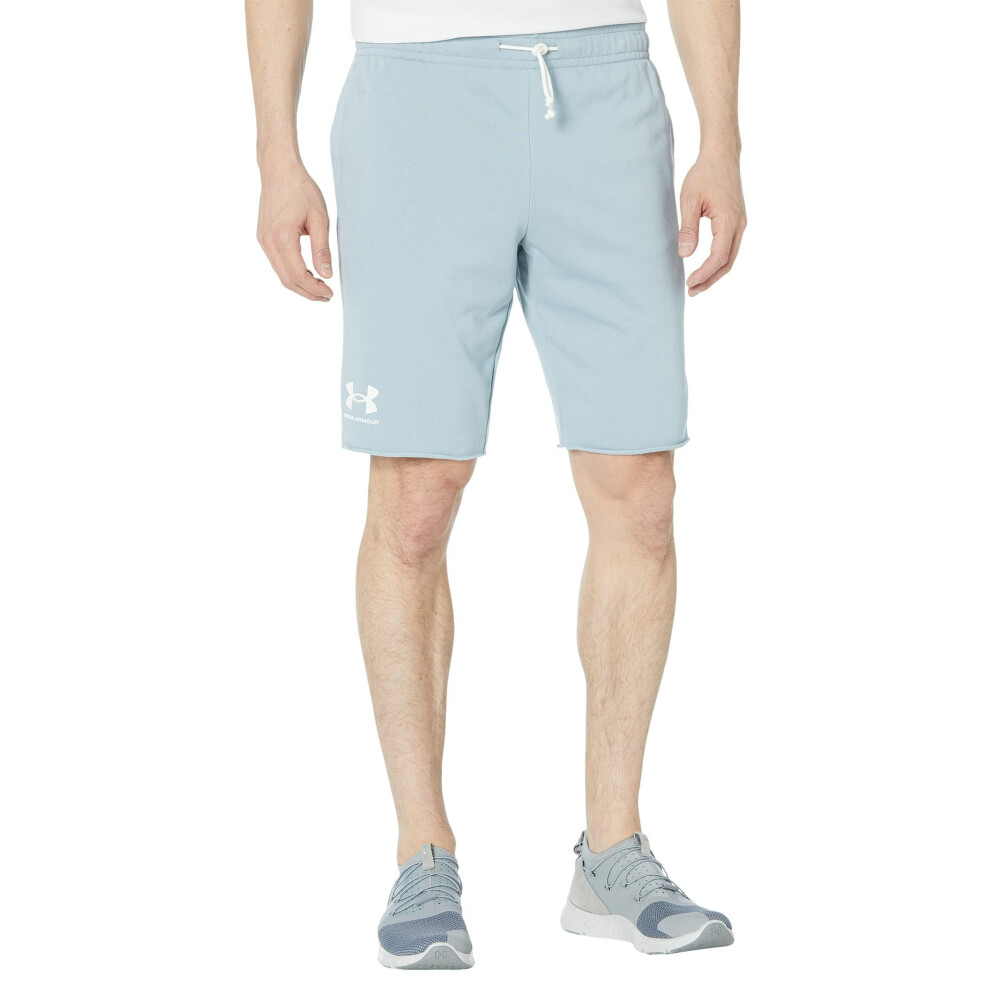 Under Armour Mens Rival Terry Shorts  (465) Harbor Blue / / Onyx White