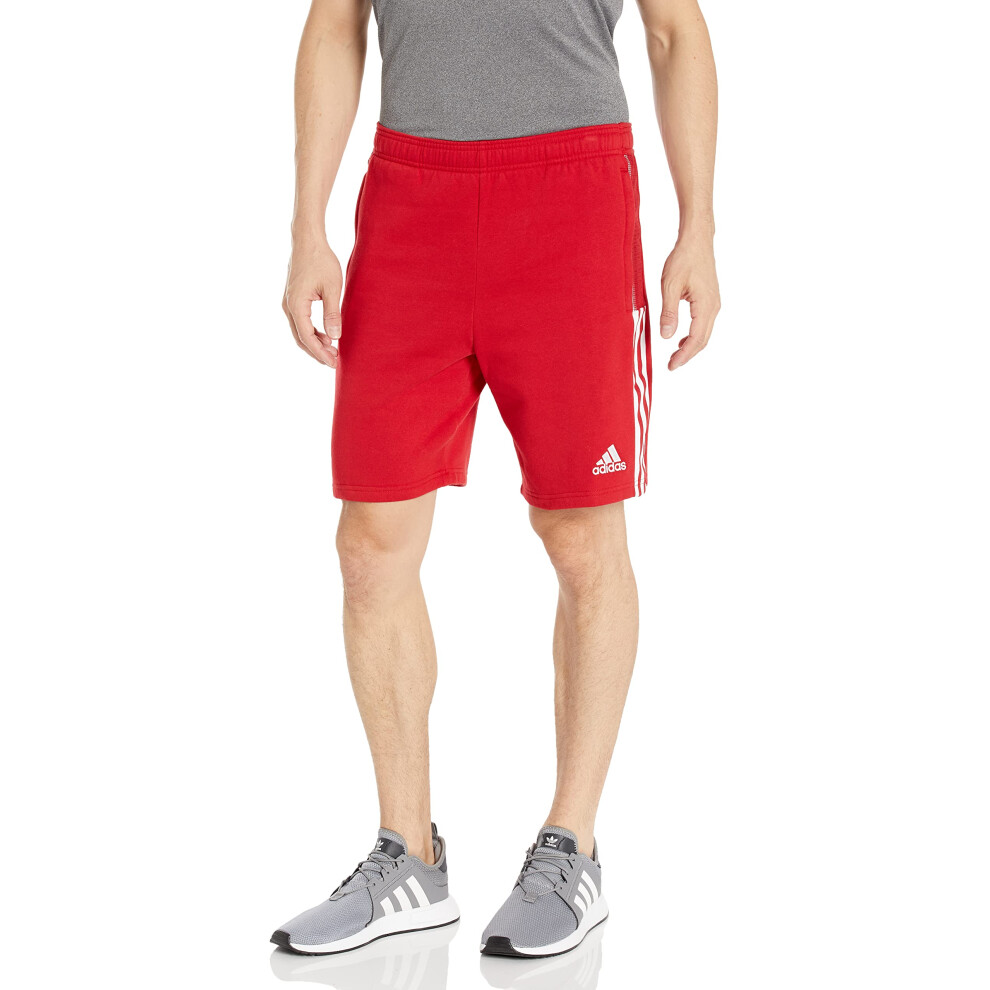 adidas Men's Tiro 21 Sweat Shorts  Team Power Red/White  Large