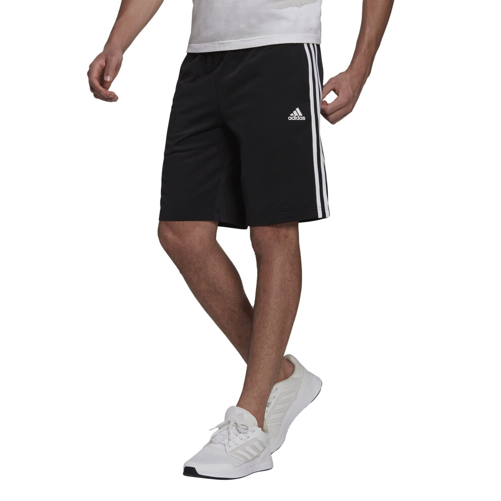 adidas Men's Warm-up Tricot Regular 3-Stripes Shorts  Black/White  X-L