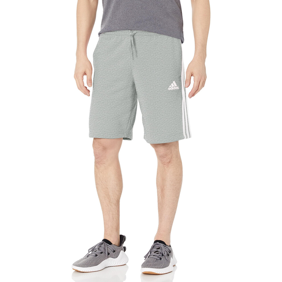 adidas Men's Essentials Fleece 3-Stripes Shorts  Medium Grey Heather