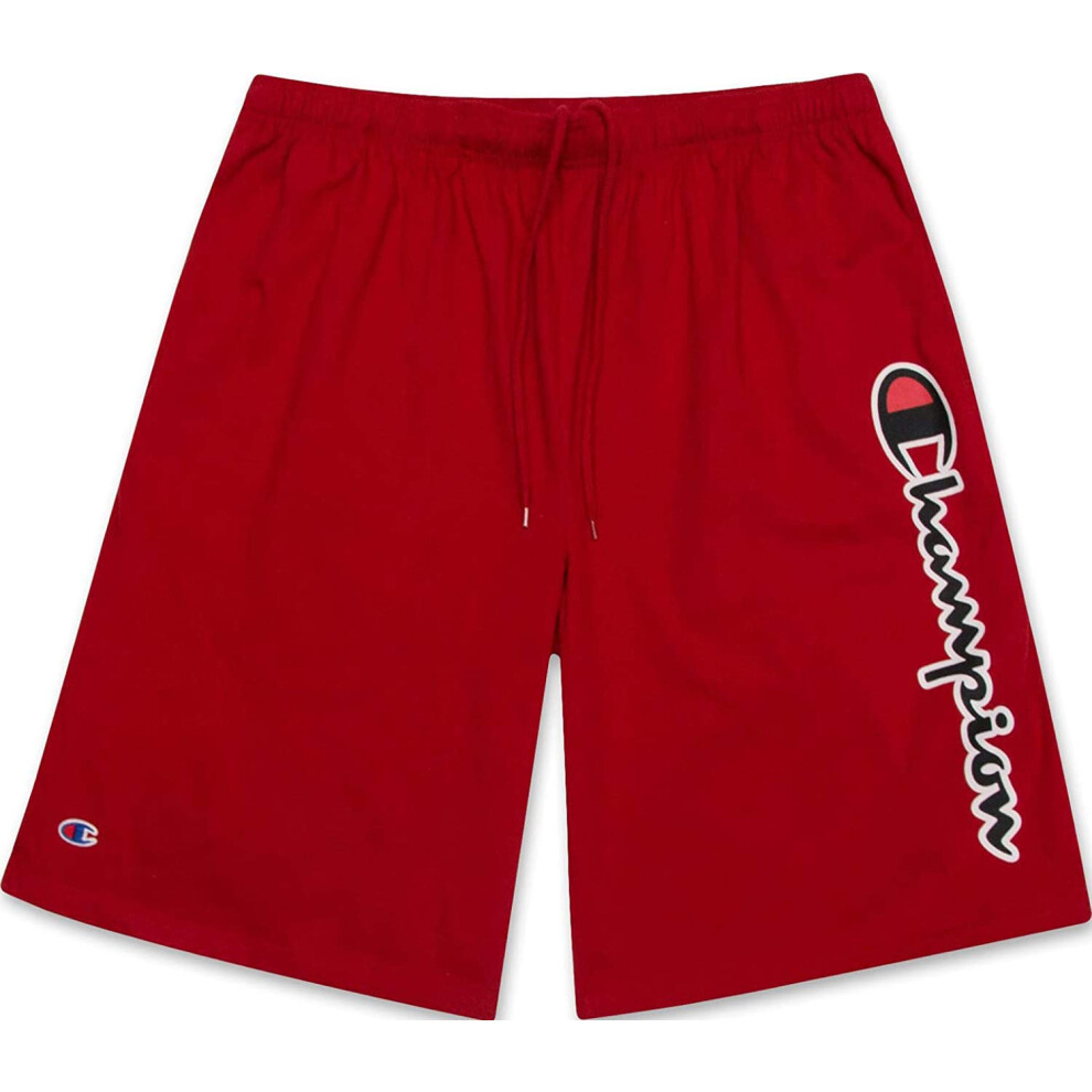 Champion Big and Tall Shorts for Men - Side Script Jersey Athletic Gym