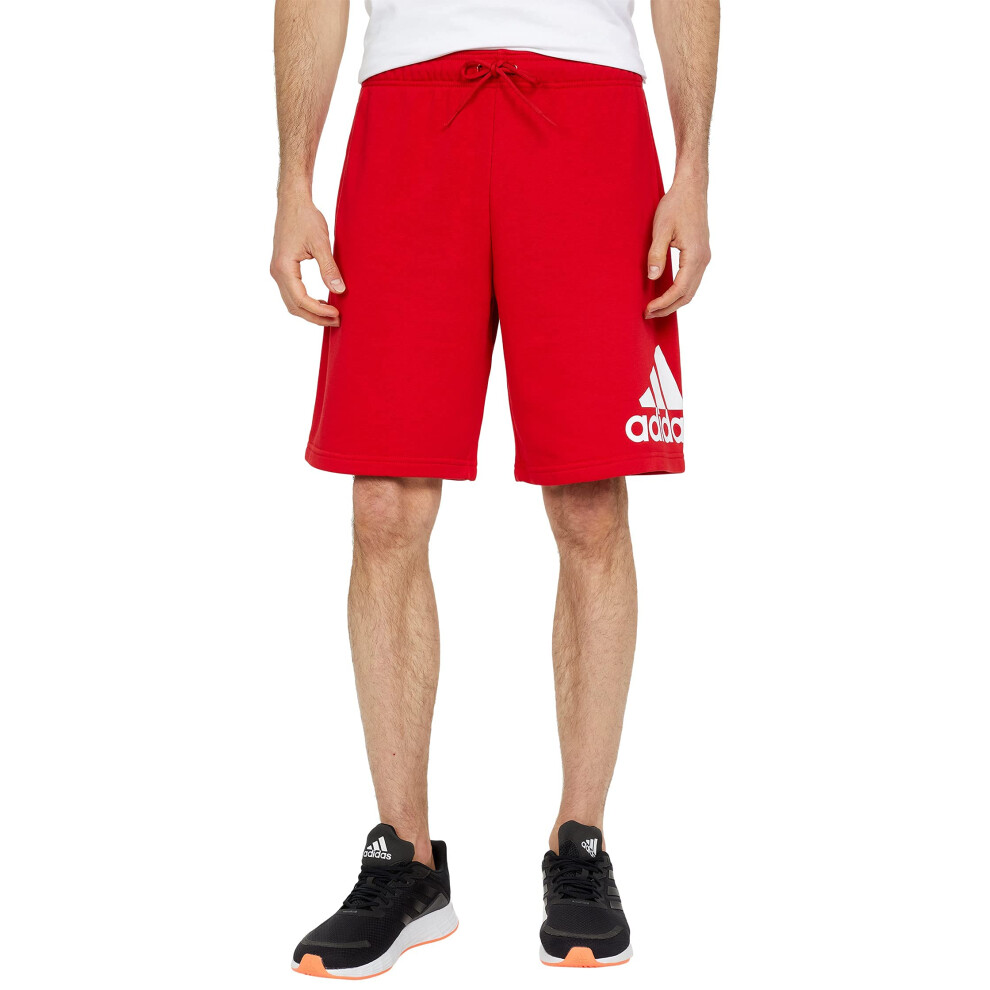 adidas Men's Loungewear Must Haves Badge of Sport Shorts  Scarlet/Whit