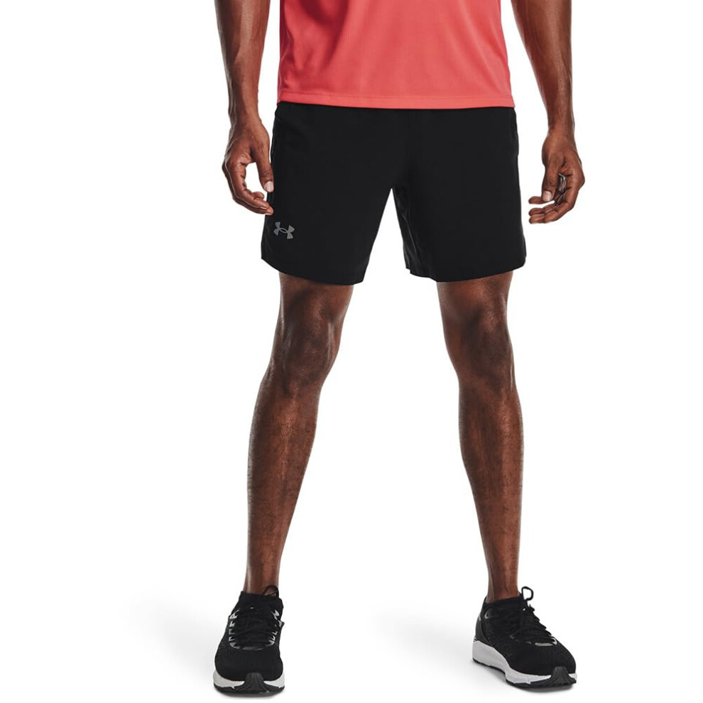 Under Armour mens Launch Run 7-inch Shorts   Black/Reflective   XX-Lar