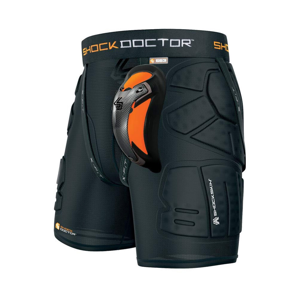 Shock Doctor Men's Impact & Compression Shorts with Carbon Athletic Cu