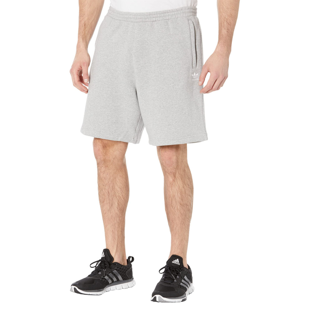 adidas Originals Men's Trefoil Essentials Shorts  Medium Grey Heather