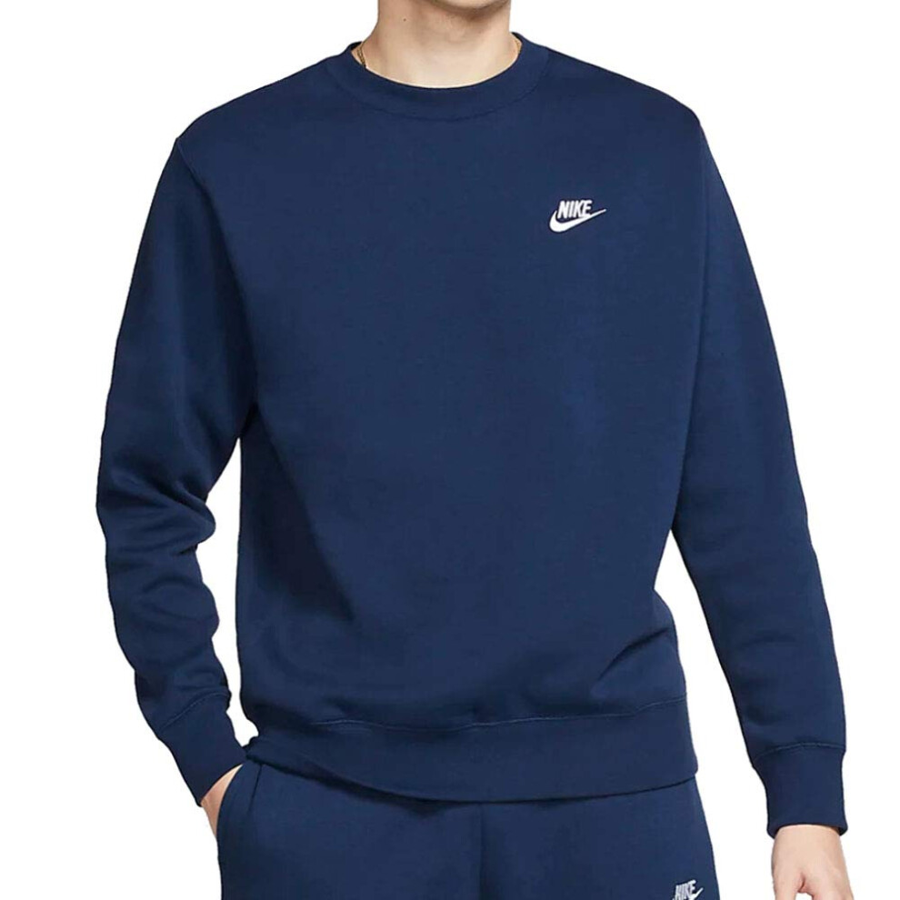 Nike Men's NSW Club Crew  Midnight Navy/White  Medium-T