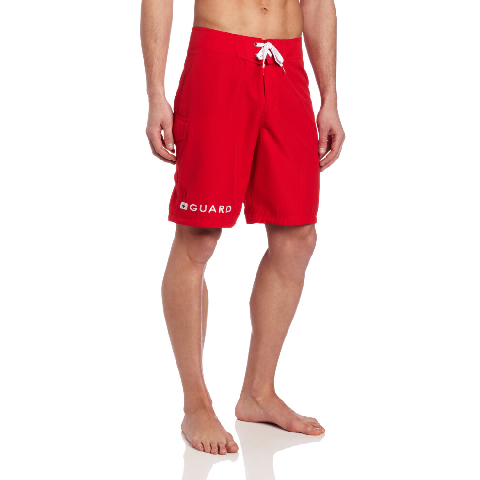 Speedo Men's Guard Swim Trunk Knee Length Boardshort Volley Speedo Red