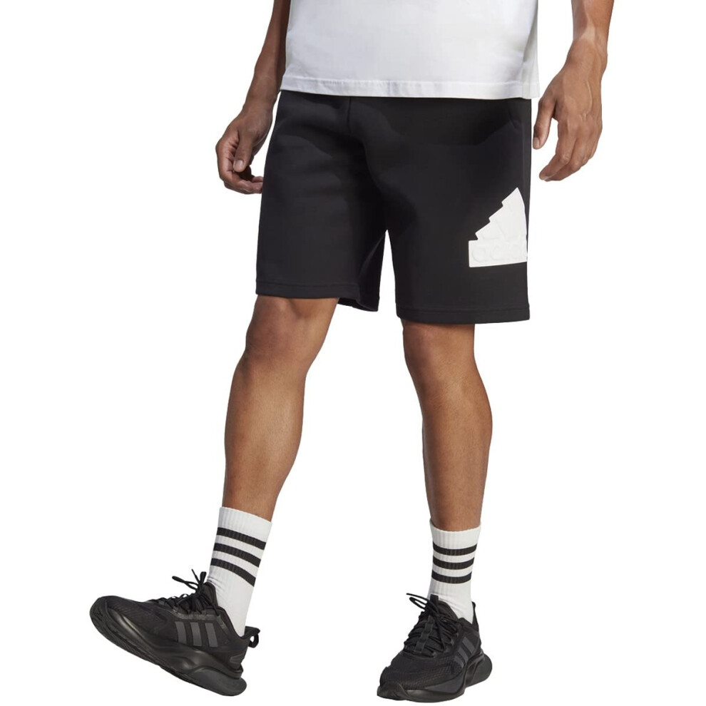 adidas Men's Future Icon Badge of Sport Shorts  Black/White  3X-Large