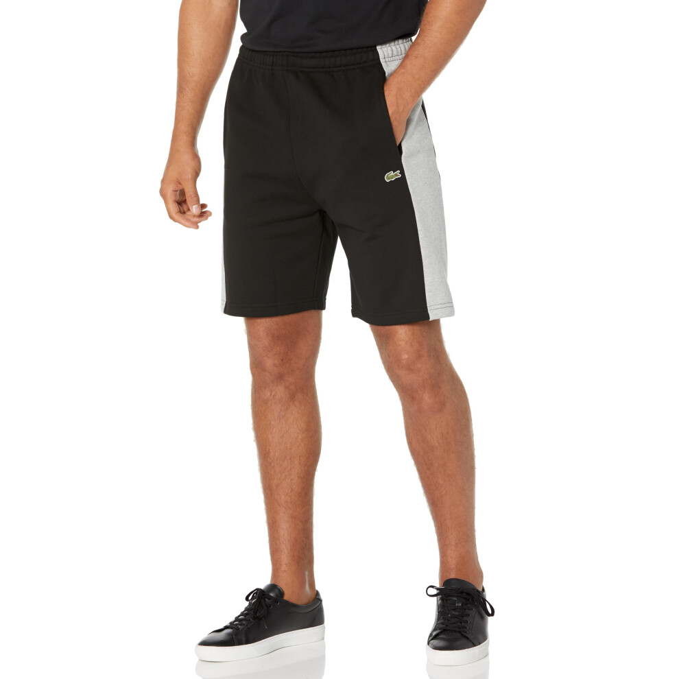 Lacoste Men's Colorblock Side Fleece Short  Noir/Argent Chine  XX-Larg