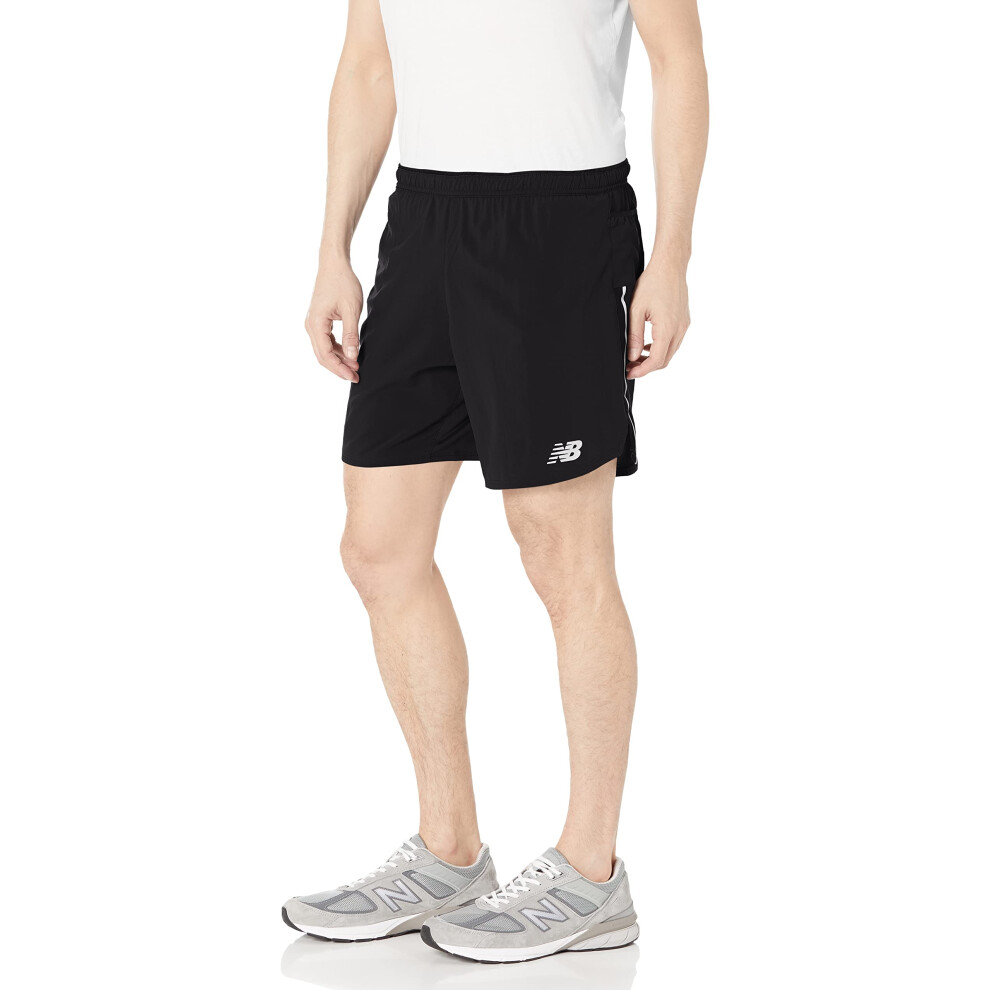 New Balance Men's Impact Run 7 Inch Short  Black  X-Large