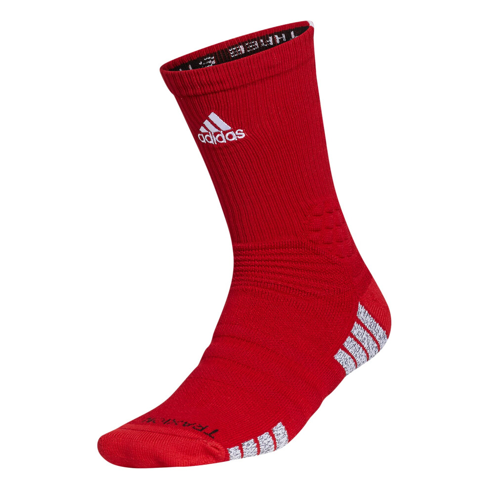 adidas Unisex Creator 365 Basketball Crew Socks (1-Pair)  Power Red/Wh