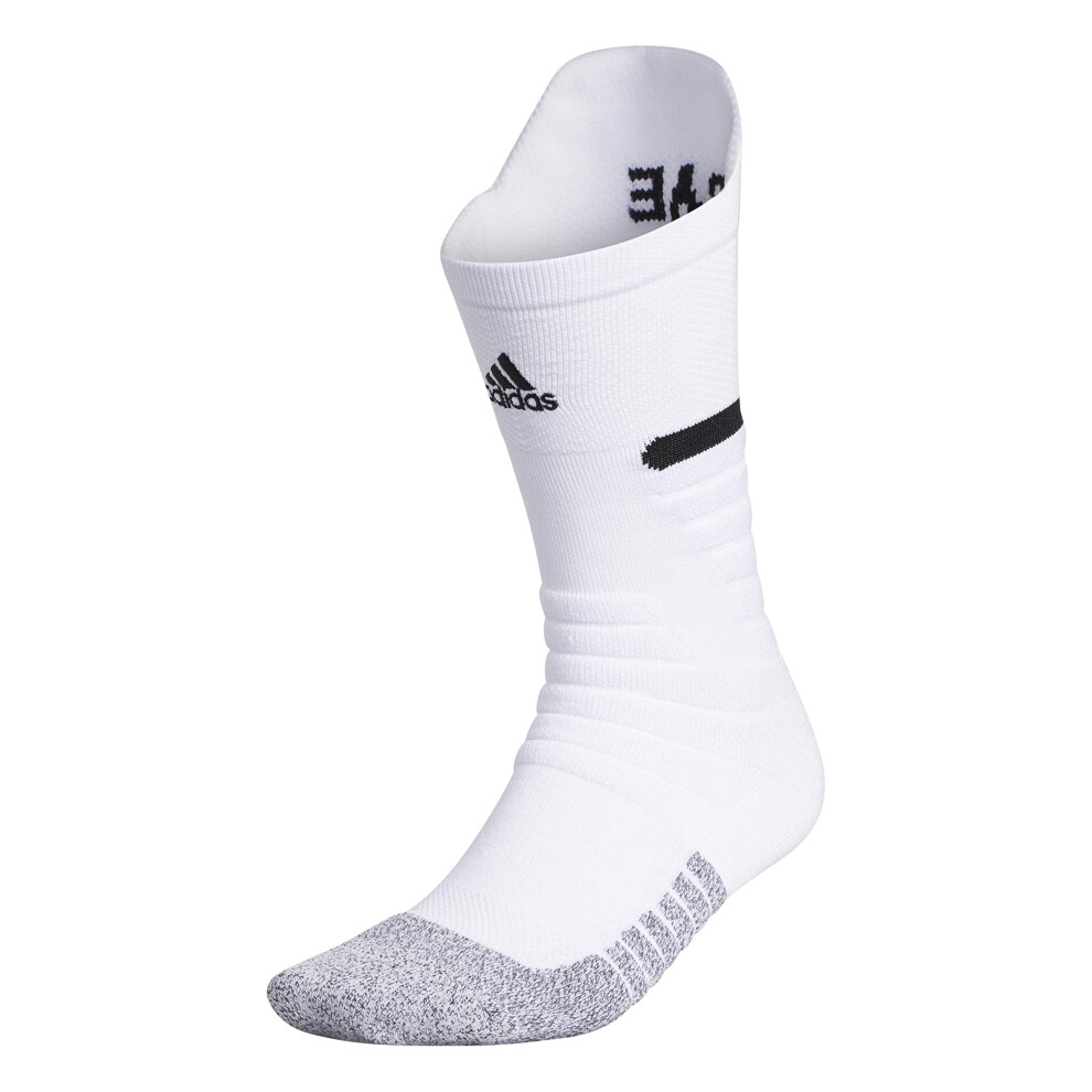 adidas Unisex Adizero Football Cushioned Crew Socks (1-Pair)  White/Bl