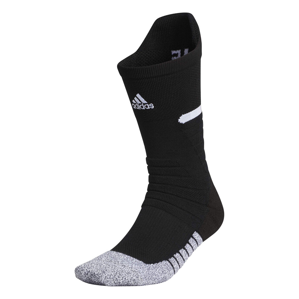 adidas Unisex Adizero Football Cushioned Crew Socks (1-Pair)  Black/Wh