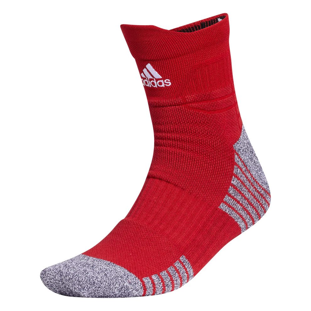 adidas 5-Star Cushioned High Quarter Socks (1-Pair)  Team Power Red/Wh