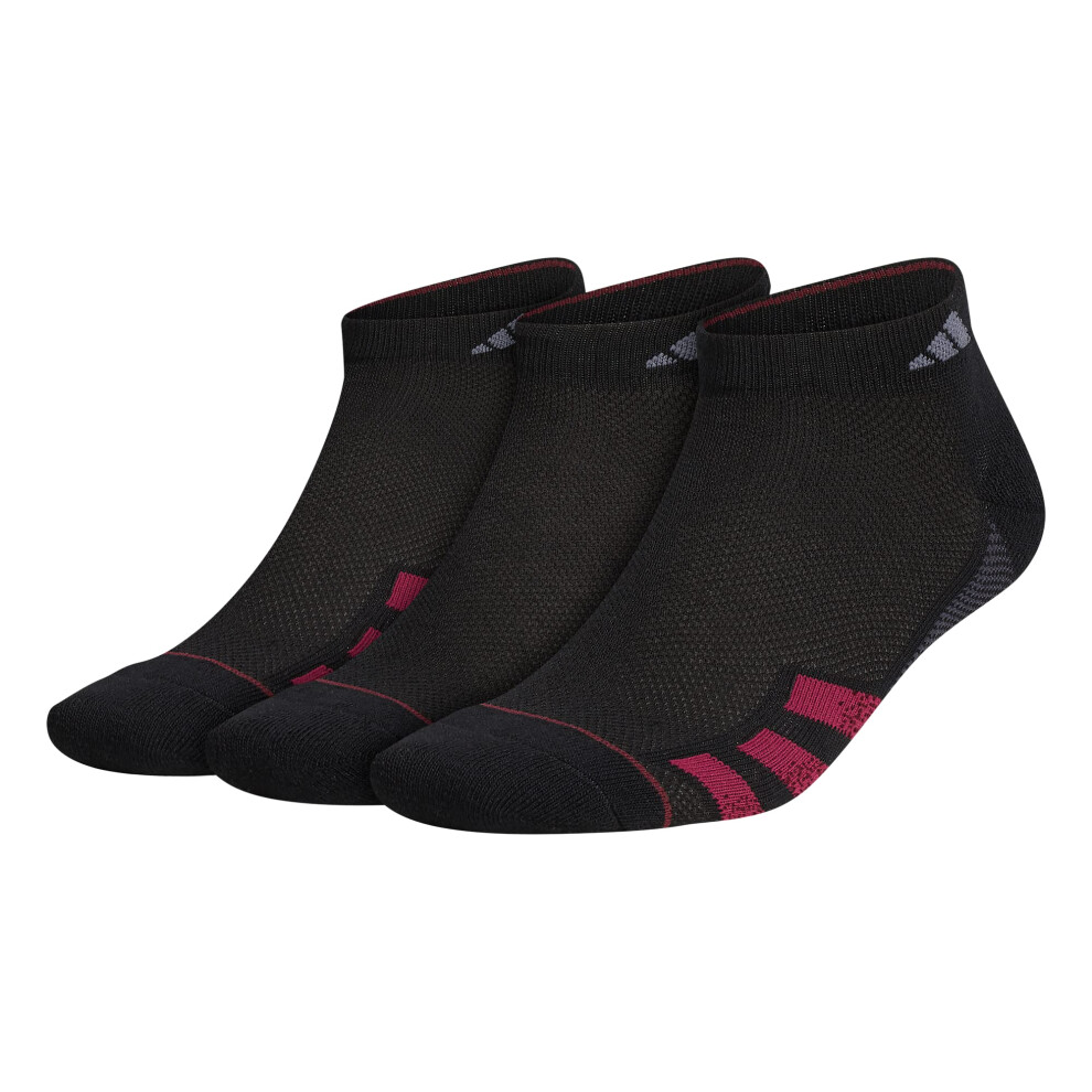 adidas Mens Superlite Stripe 3 (3-pair) Low Cut Sock  Black/Shadow Red