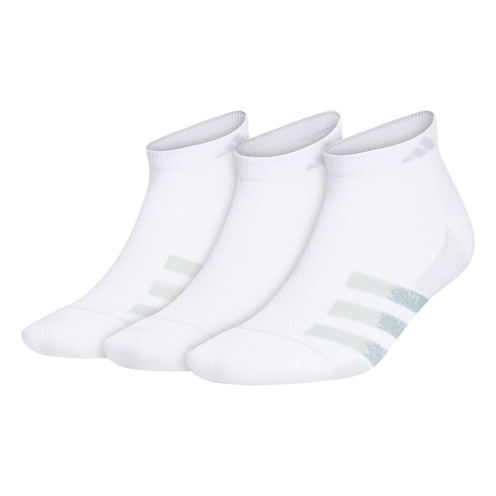 adidas Mens Superlite Stripe 3 (3-pair) Low Cut Sock  White/Clear Onix