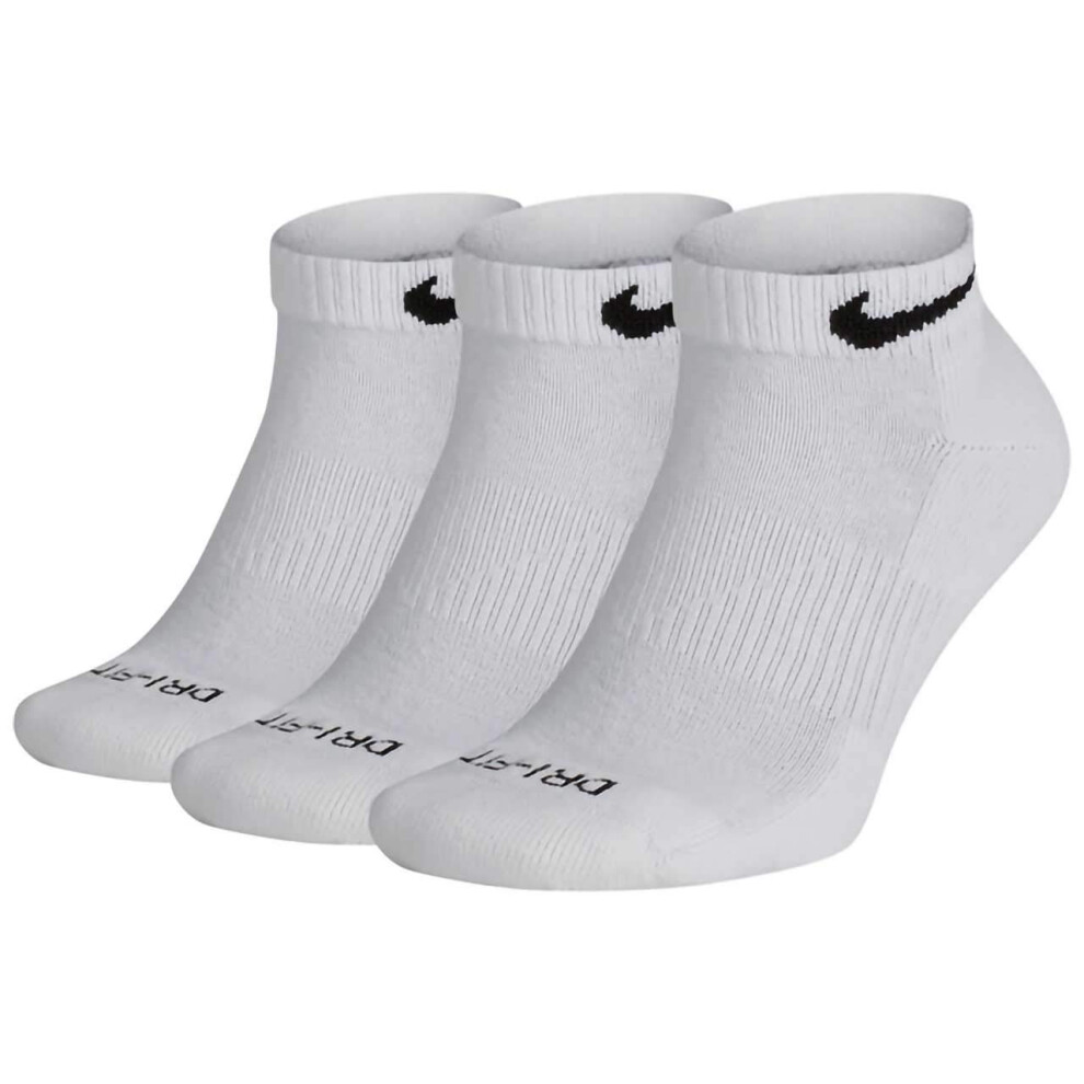 Nike Mens Everyday Max Cushion 3 Pair Low Cut Socks  XL 13-15 (White)