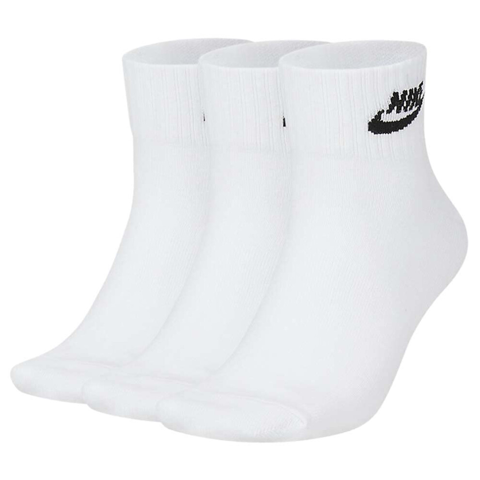 Nike Everyday Essential Ankle Socks  White/Black  L  3 Pairs