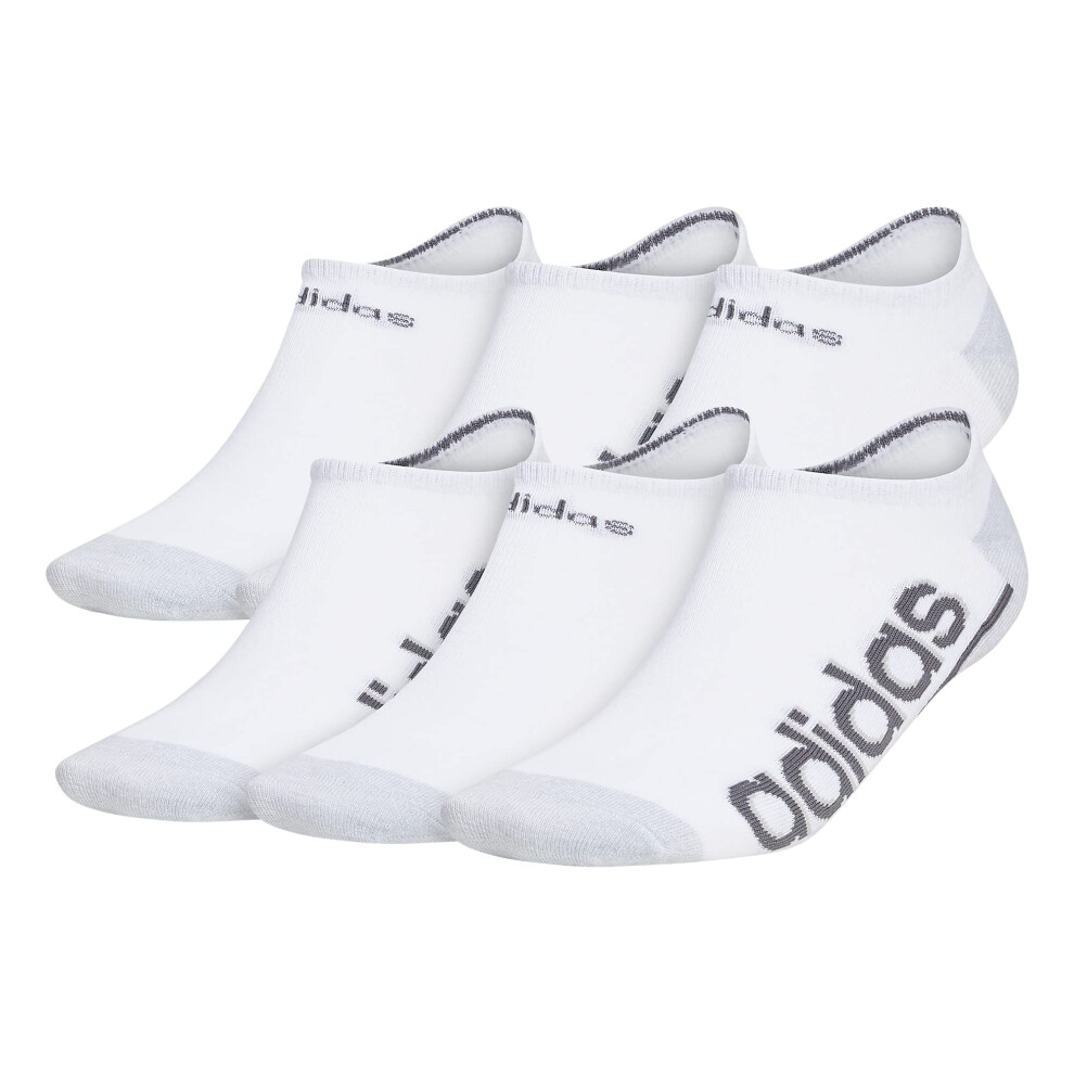 adidas Men's Superlite Linear 3.0 No Show Socks (6-Pair)  White/Clear