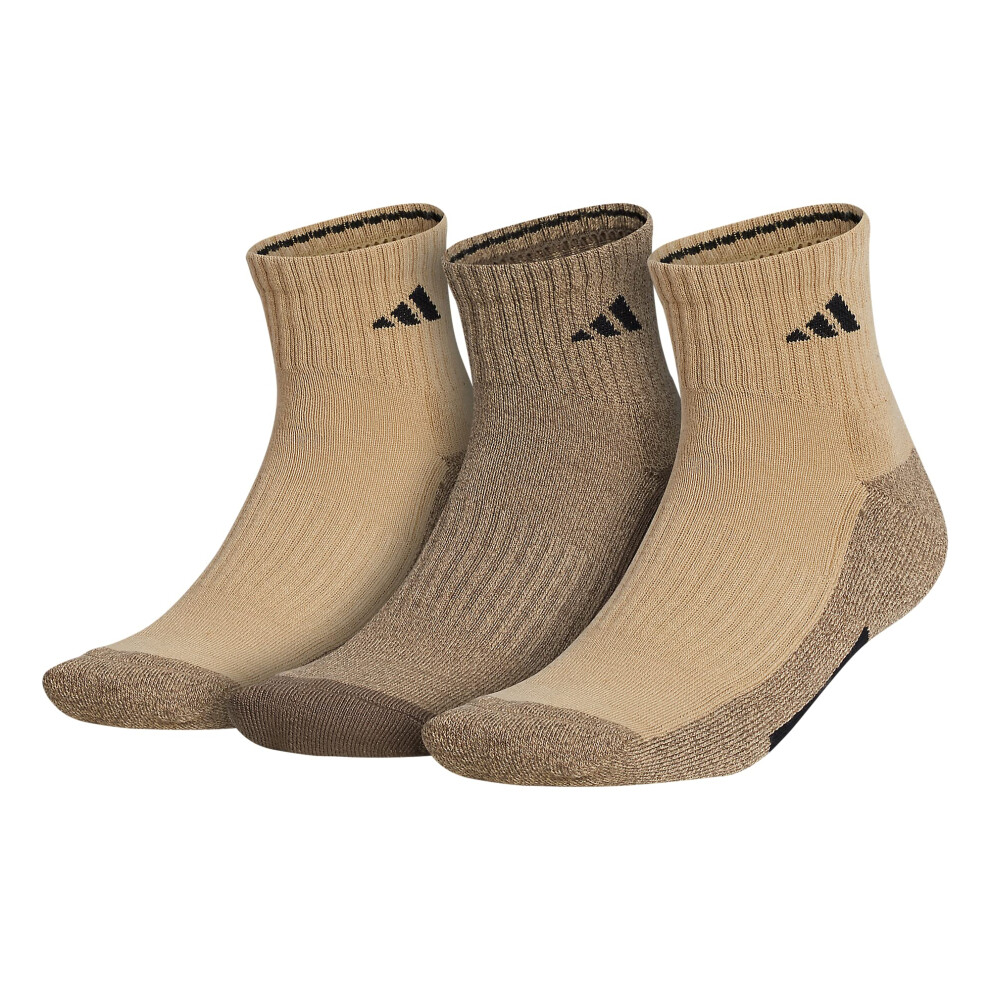 adidas Men's Cushioned Quarter Socks (3-Pair)  Beige Tone/Blanch Cargo