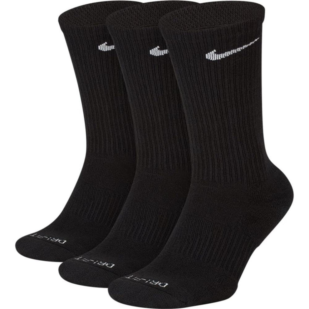 Nike Everyday Plus Cushion Crew Socks 3-Pair Pack Black/White LG (US M